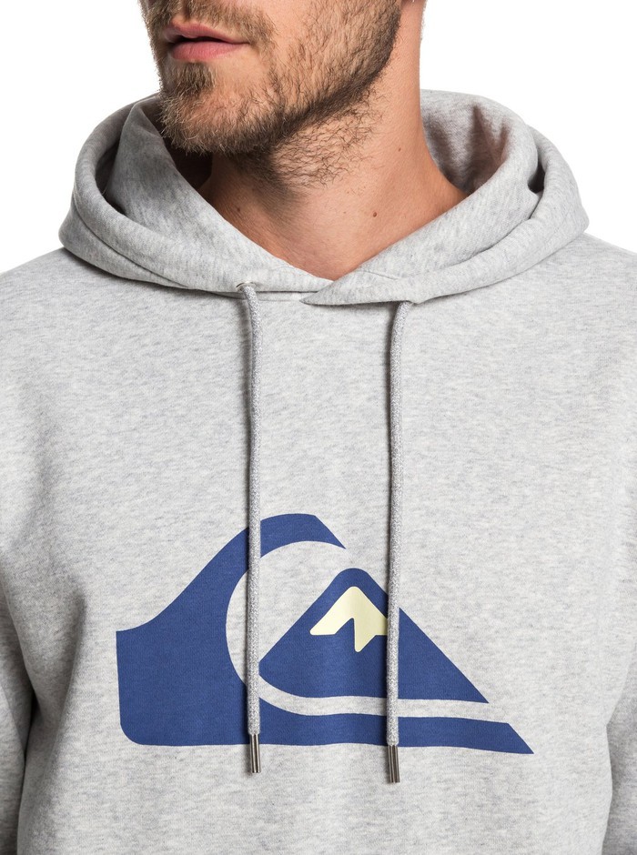 Quiksilver BIG LOGO HOOD Pullover Hoodie - Light Grey - Gr. XXL