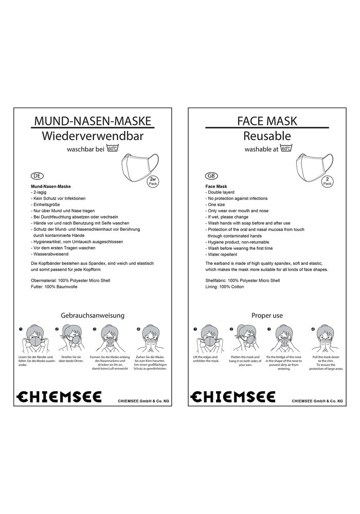 Chiemsee TEXTILMASKE DOPPELPACK Boys, Face Mask