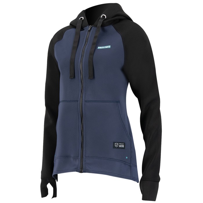 PROLIMIT SUP WMNS Neoprene Zip top hooded. 1,5 mm Zodiac duotone Light Grey/black