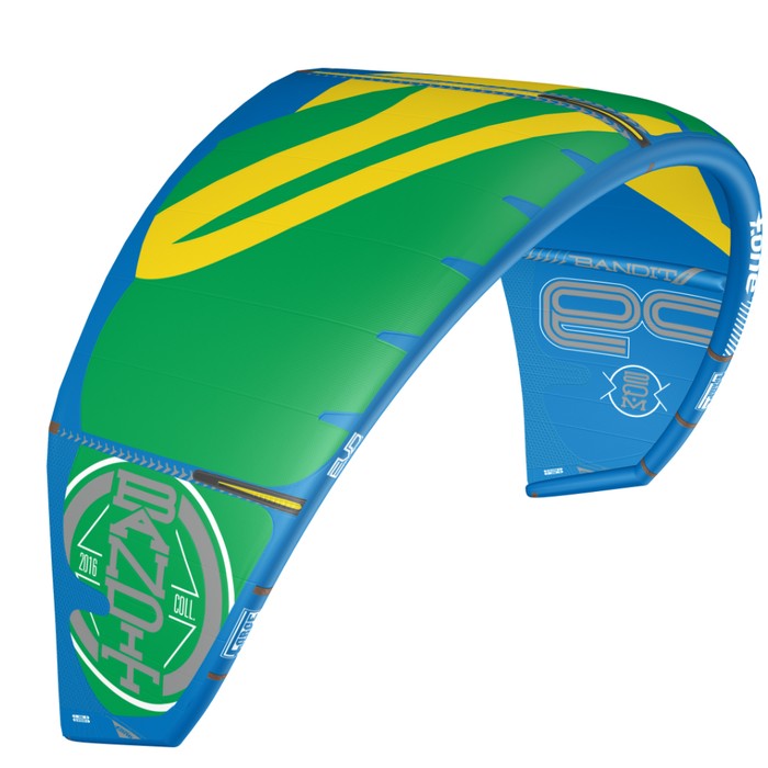 F-ONE Bandit Kite Kiteschirm Blau/Gelb/Grün 11,0qm