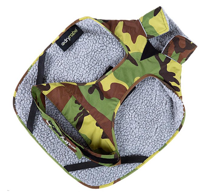 dryrobe Dog Poncho Camo Grau