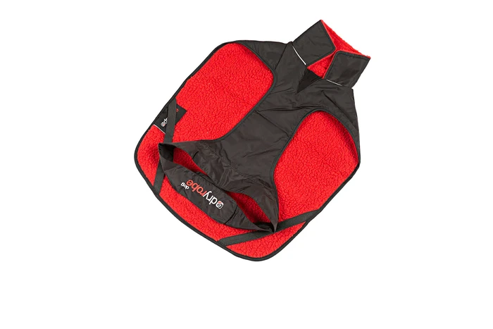 dryrobe Dog Poncho Schwarz Rot Hundemantel 