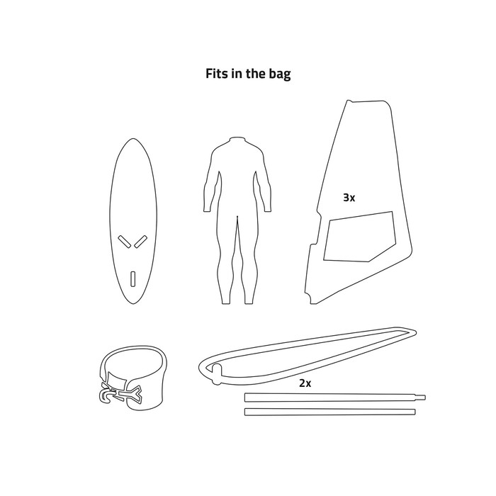 PROLIMIT Windsurf Bag Boardbag Session Grey/White