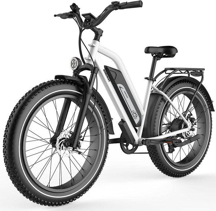 Himiway E-Bike D3 Cruiser Step Thru All Terrain Bike Pedelec Weiß inklusive Akku