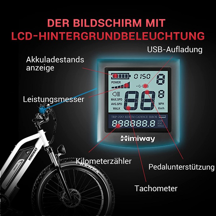 Himiway E-Bike D3 Cruiser Step Thru All Terrain Bike Pedelec Weiß inklusive Akku