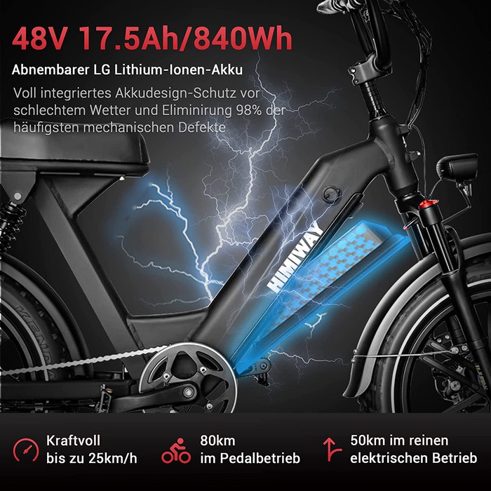 Himiway E-Bike Escape Pro Moped Style inklusive Akku