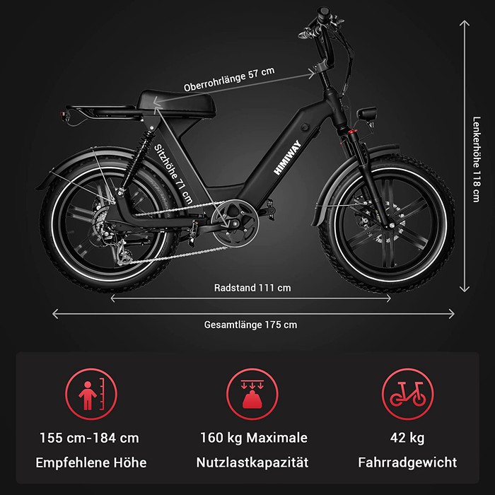 Himiway E-Bike Escape Pro Moped Style inklusive Akku