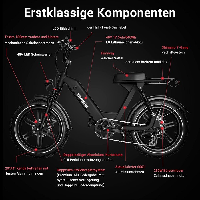 Himiway E-Bike Escape Pro Moped Style inklusive Akku
