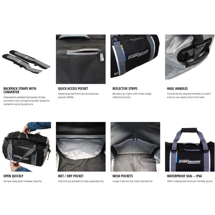 OverBoard wasserdichte Duffel Bag 90 Liter Schwarz
