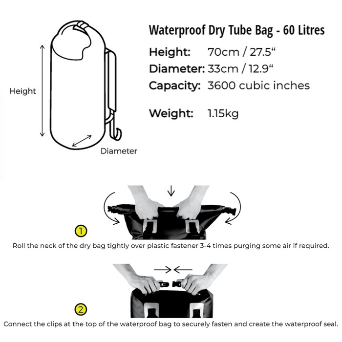 OverBoard wasserdichter Packsack 60 Liter Rot