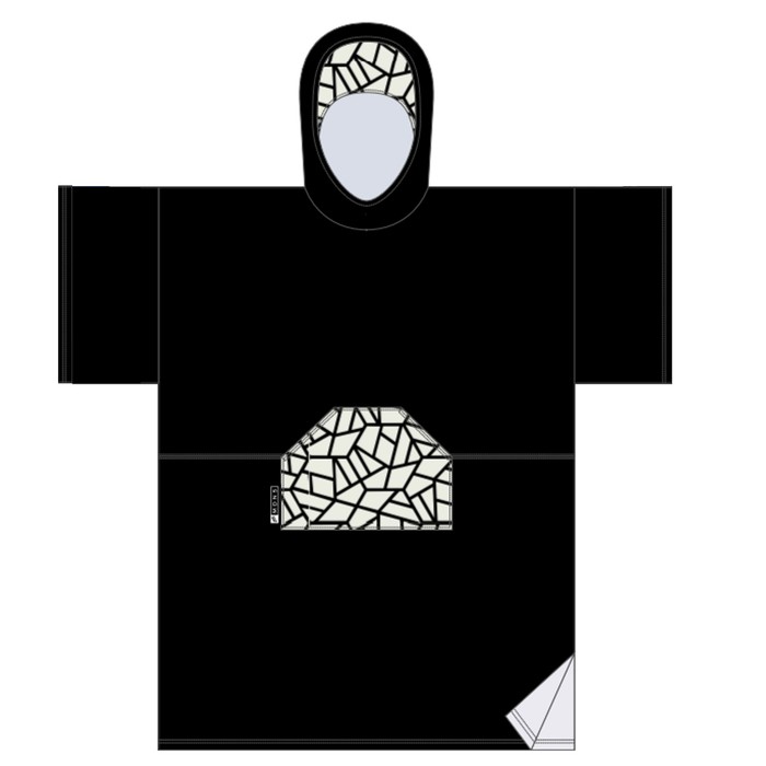 MDNS Change Robe Surf Poncho Unisize Black Mosaic