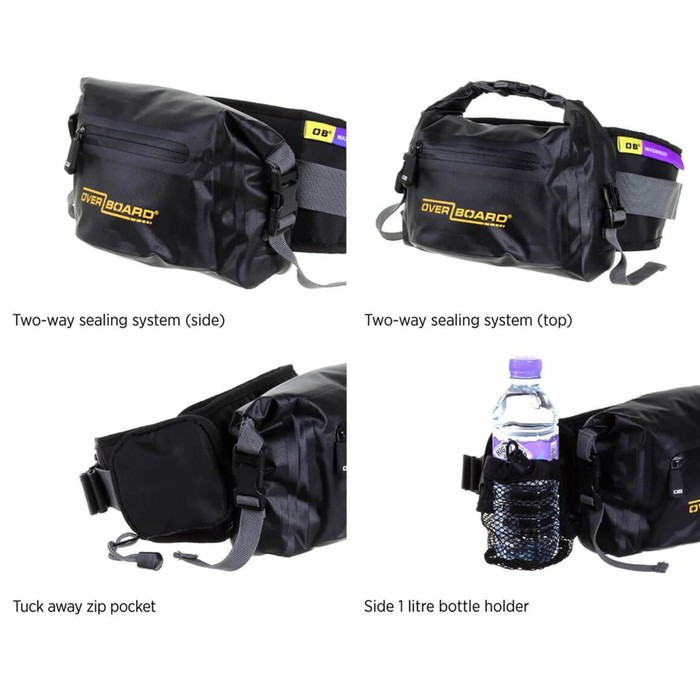 OverBoard wasserdichte Hüfttasche LIGHT 4 L Schwar