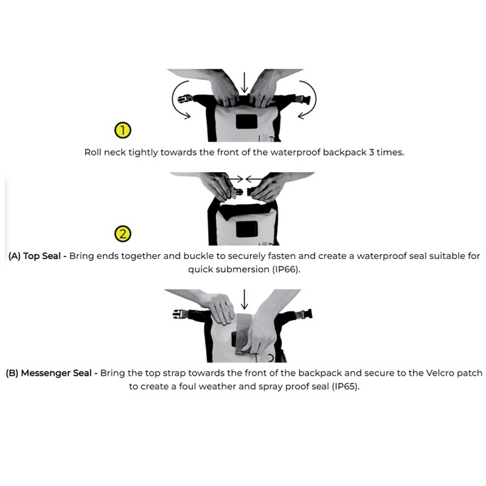 OverBoard wasserdichter Rucksack 20 Liter Gelb