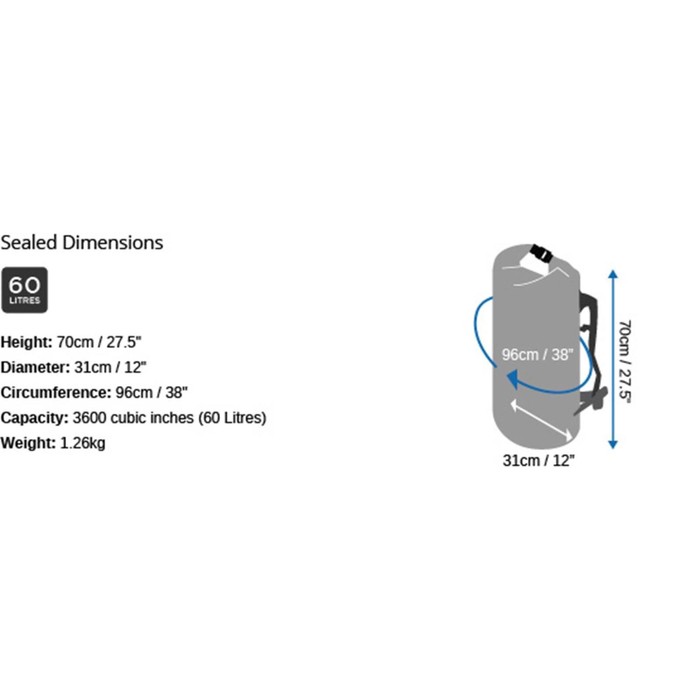 OverBoard wasserdichter Packsack 60 Lit Schwarz