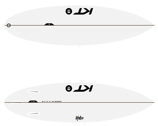KT - Surfboard Helix - PU Epoxy - Step up Thruster