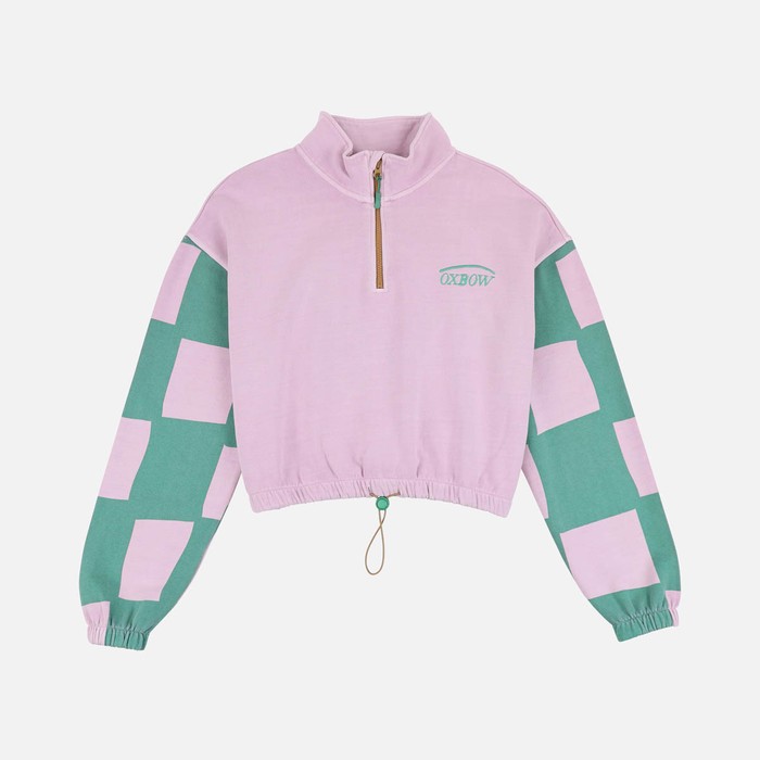 Oxbow Half-zip high neck cotton sweatshirt. Q2SLIDES