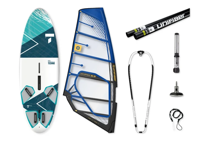Unifiber Windsurf komplett Set Board Techno 160 + Rigg Maverick II