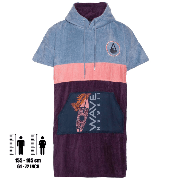 Wave Hawaii Baumwolle Velour Poncho Kiholo - Größe M