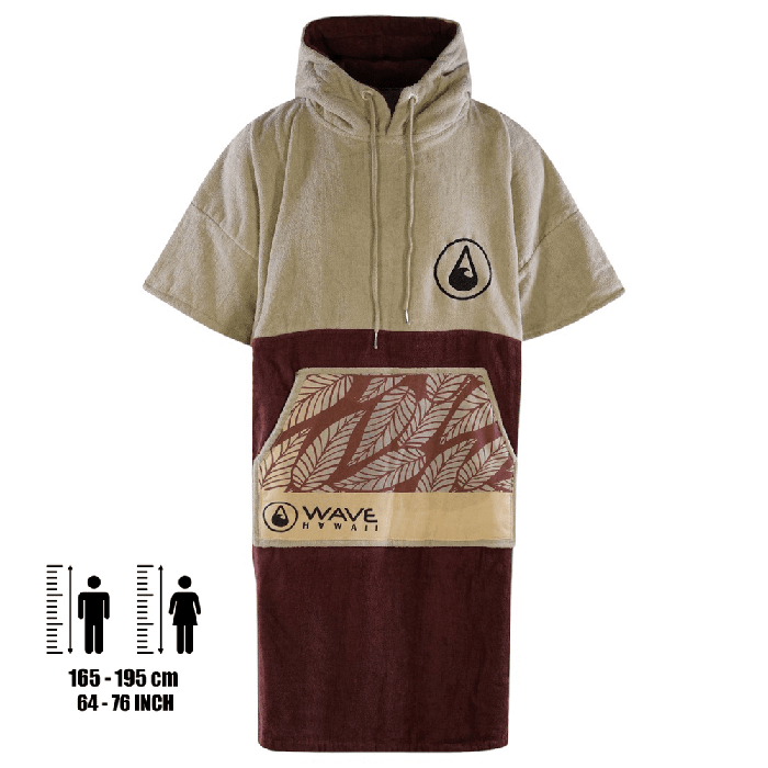 Wave Hawaii Baumwolle Velour Poncho Leevs - Größe L