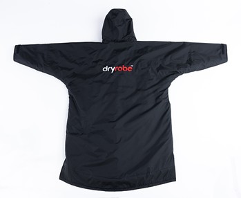 dryrobe Advance Long Sleeve Poncho KIDS Schwarz / Grau