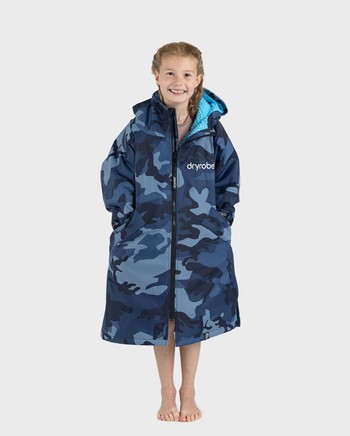 DRYROBE Advance Long Sleeve KIDS Camo Blau