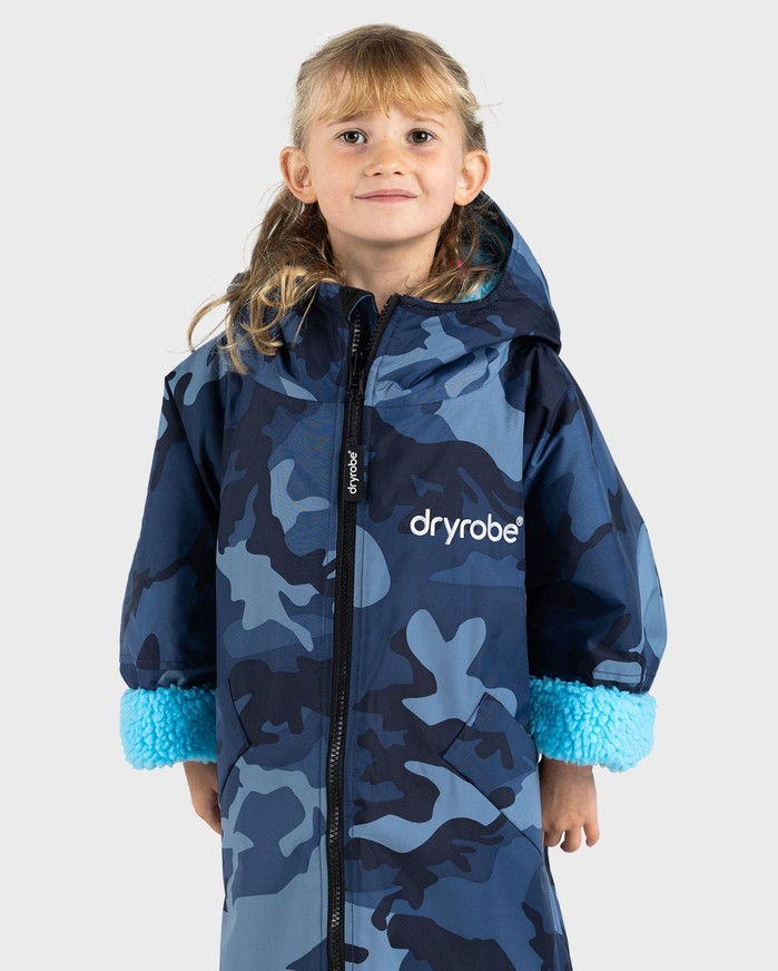 DRYROBE Advance Long Sleeve KIDS Camo Blau