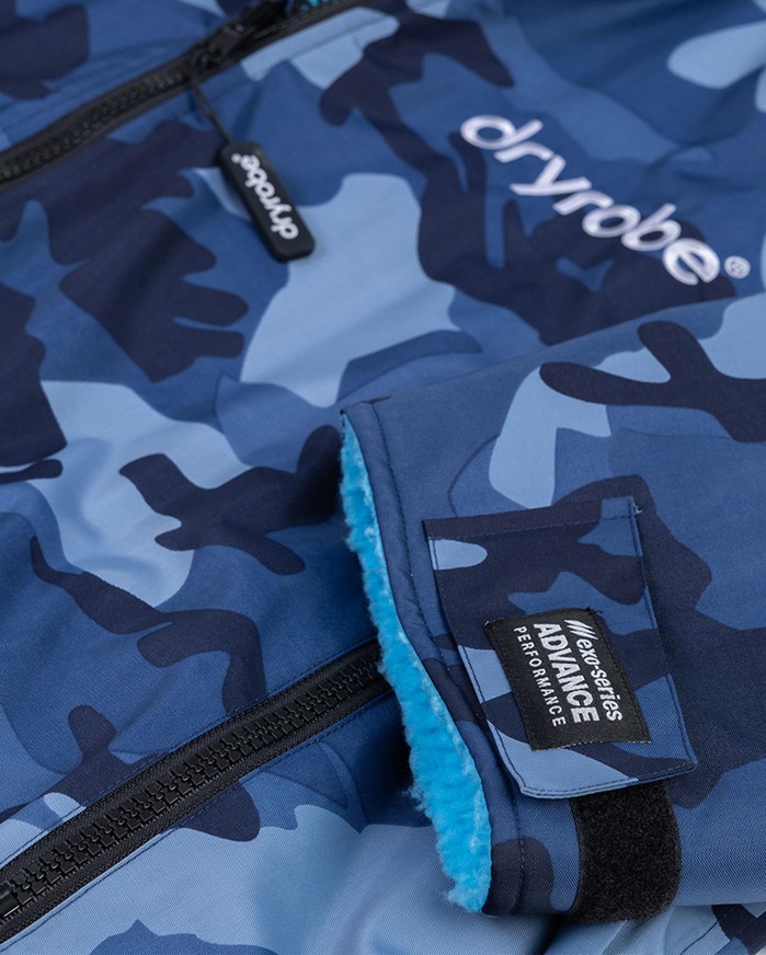 DRYROBE Advance Long Sleeve KIDS Camo Blau