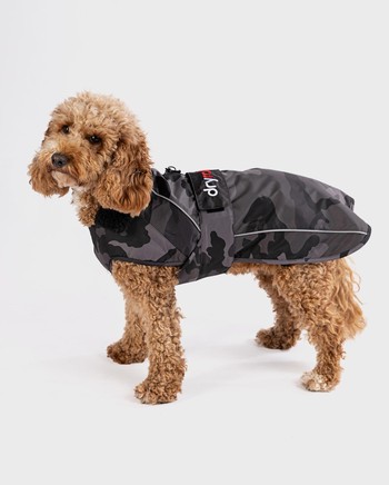 DRYROBE Dog Coat Hundemantel Schwarz Camo