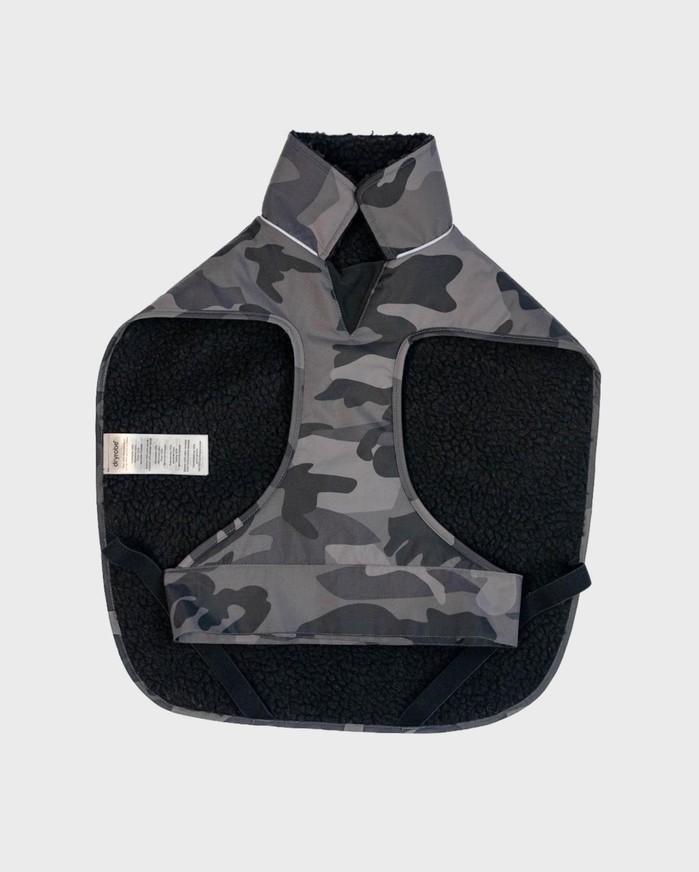 DRYROBE Dog Coat Hundemantel Schwarz Camo