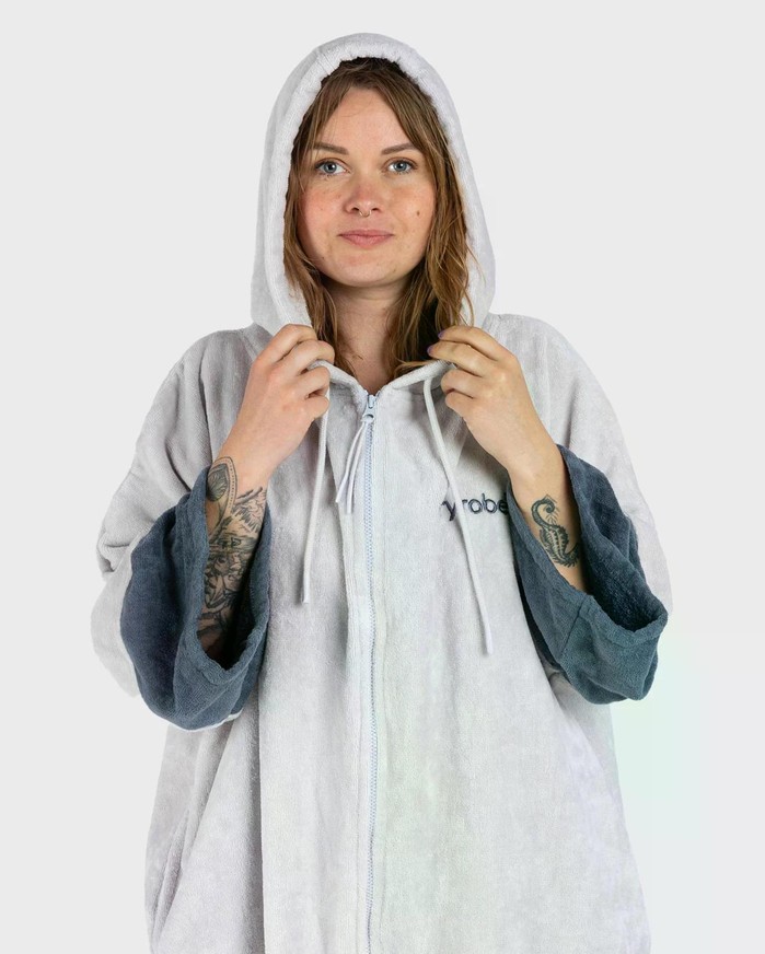 DRYROBE Fullzip Handtuchmantel Baumwolle Cloud