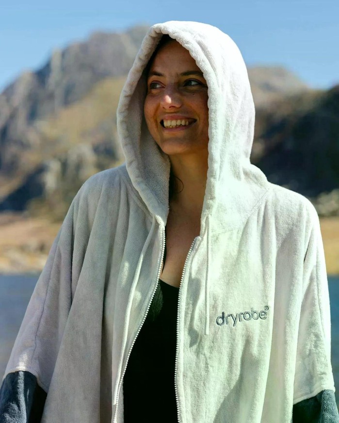 DRYROBE Fullzip Handtuchmantel Baumwolle Cloud