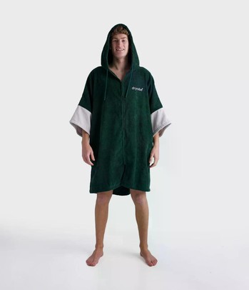 DRYROBE Fullzip Handtuchmantel Baumwolle Grün