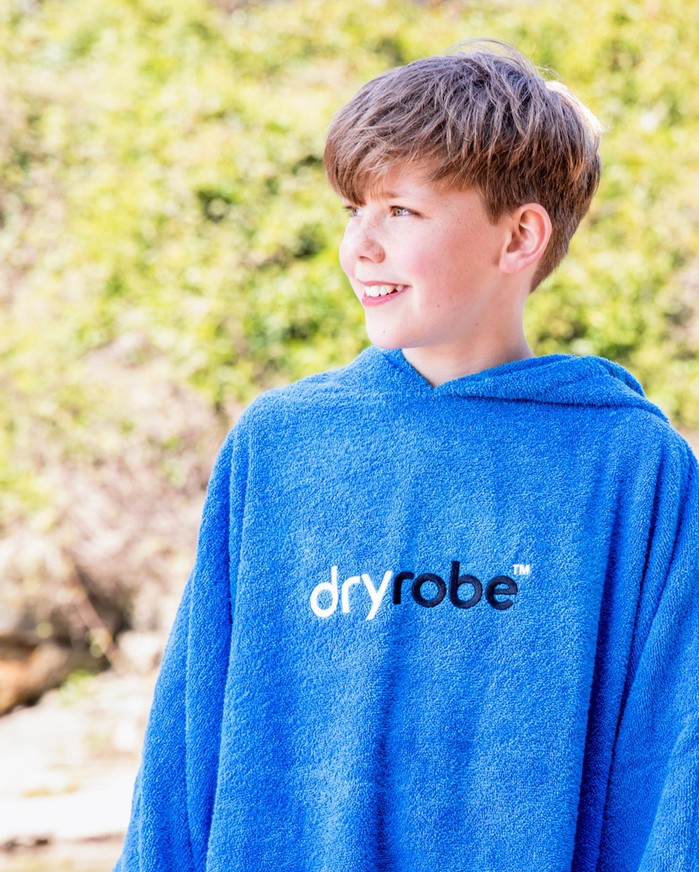 DRYROBE Handtuchmantel Bio KIDS Blau