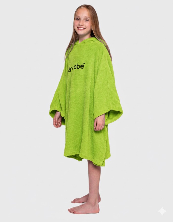 DRYROBE Handtuchmantel Bio KIDS Lime Grün