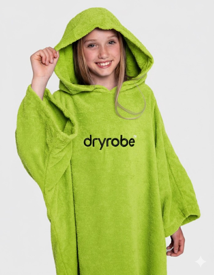 DRYROBE Handtuchmantel Bio KIDS Lime Grün