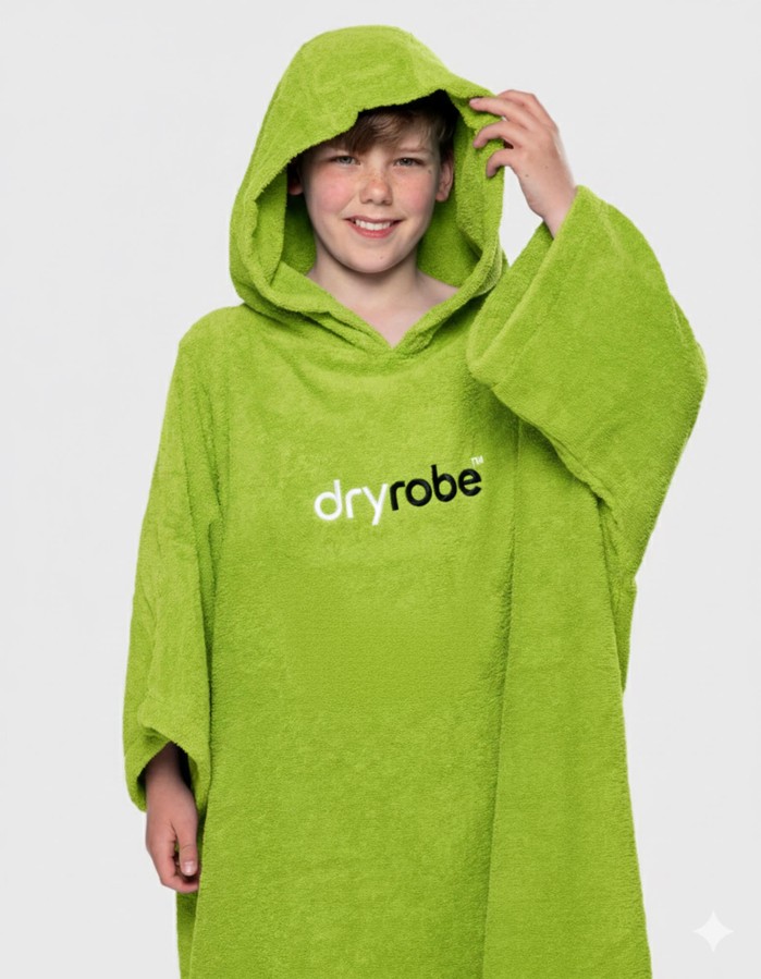DRYROBE Handtuchmantel Bio KIDS Lime Grün