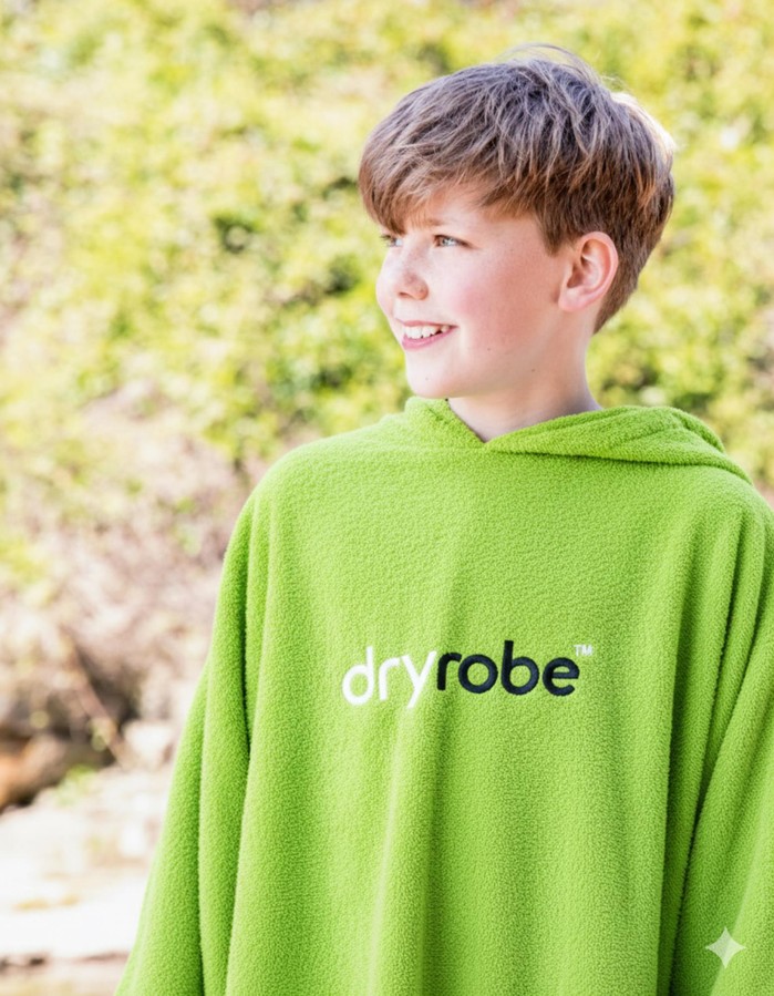 DRYROBE Handtuchmantel Bio KIDS Lime Grün