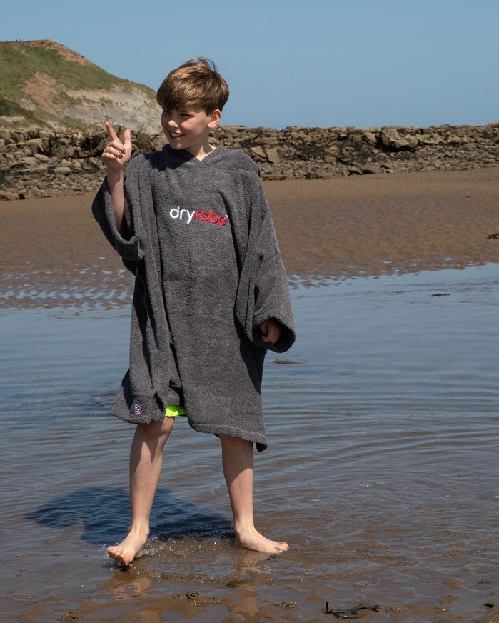 DRYROBE Handtuchmantel Bio KIDS Grau