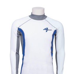 Ascan Shirt White/Blue 1/1 langarm UV-Schutz Rash Vest