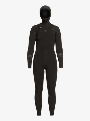 Roxy Wetsuit 5/4/3mm Syncro Plus - Neoprenanzug mit Kapuze und Reißverschluss auf der Brust für Frauen