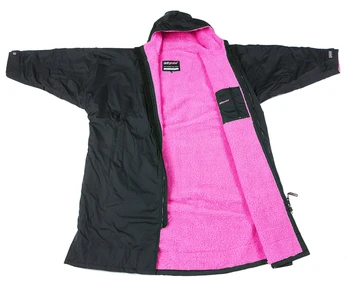 dryrobe Advance Long Sleeve Poncho Black Pink