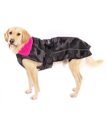 dryrobe Dog Poncho Black Camo Pink