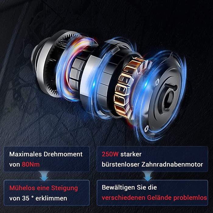 Himiway E-Bike D3 Cruiser All Terrain Bike Pedelec Schwarz inklusive Akku