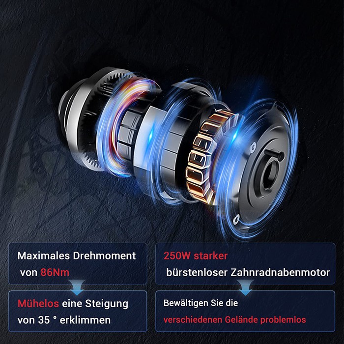 Himiway E-bike Zebra D5 Upgrade Step Thru Premium All Terrain Pedelec Fatbike inklusive Akku