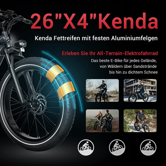 Himiway E-Bike Zebra D5 Upgrade Premium All Terrain Fatbike inklusive Akku