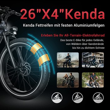 Himiway E-Bike Zebra D5 Premium All Terrain Fatbike inklusive Akku