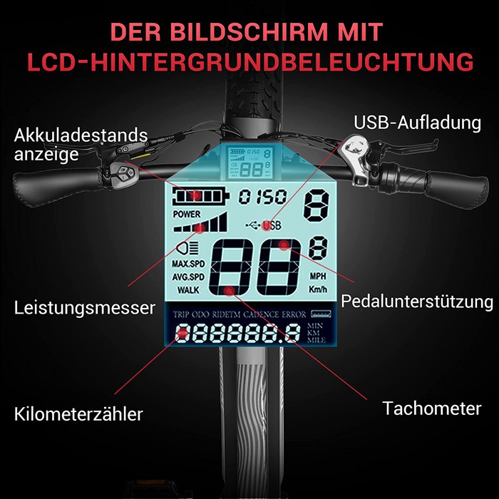 Himiway E-Bike Zebra D5 Upgrade Premium All Terrain Fatbike inklusive Akku