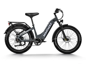 Himiway E-bike Zebra D5 Upgrade Step Thru Premium All Terrain Pedelec Fatbike inklusive Akku