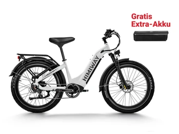 Himiway E-bike Zebra D5 Upgrade Step Thru Premium All Terrain Pedelec Fatbike inklusive Akku