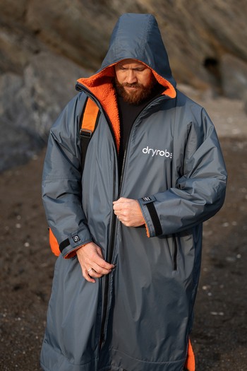 dryrobe Advance Long Sleeve Poncho Grey / Orange